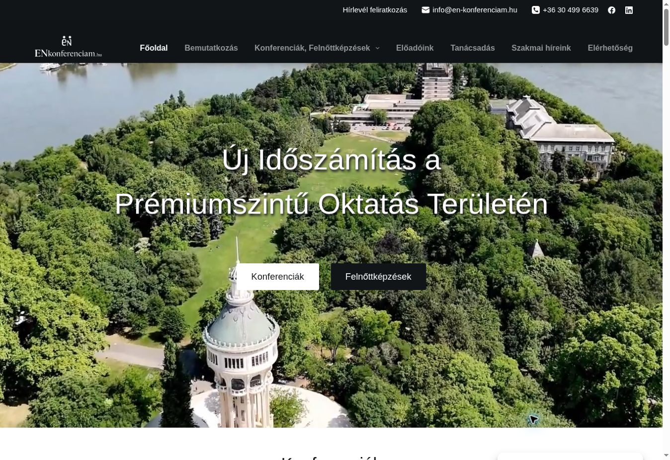 ÉNkonferenciám – weboldal-előnézet