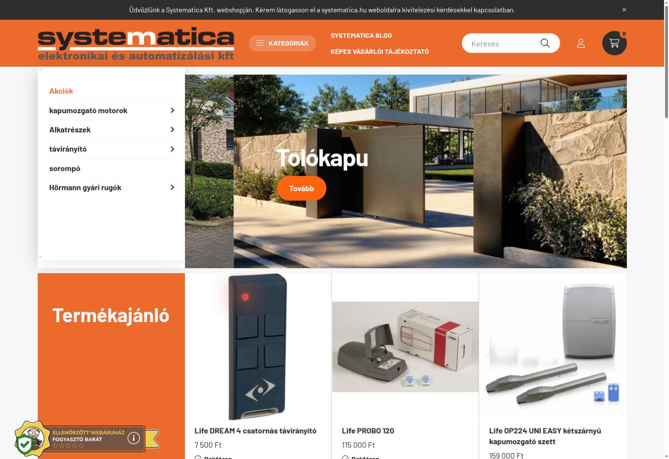 Systematica – garazskapudebrecen.hu – weboldal-előnézet