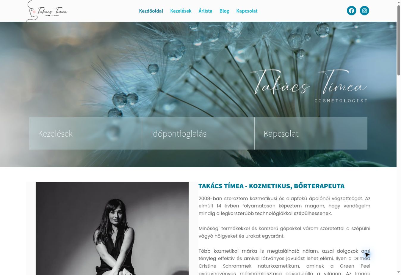 T-Medesthetic – weboldal-előnézet
